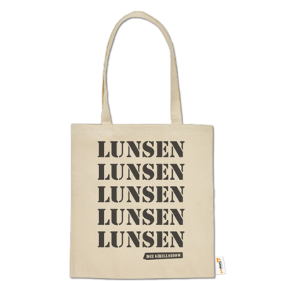 Motiv: Baumwolltasche - Grillshow Lunsen - bestimme auf Wunsch Details wie Produkt, Grösse, Farbe und Position selbst ! Motiv: Baumwolltasche - Grillshow Lunsen