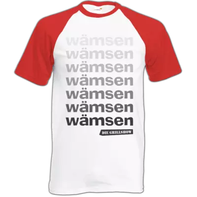 Motiv: Baseball-T FAIR WEAR - Grillshow waemsen - bestimme auf Wunsch Details wie Produkt, Grösse, Farbe und Position selbst ! Motiv: Baseball-T FAIR WEAR - Grillshow waemsen
