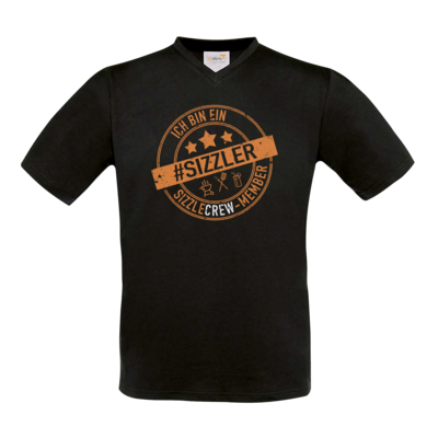 Motiv: T-Shirt V-Neck FAIR WEAR - sizzler_3_dunkel - bestimme auf Wunsch Details wie Produkt, Grösse, Farbe und Position selbst ! Motiv: T-Shirt V-Neck FAIR WEAR - sizzler_3_dunkel