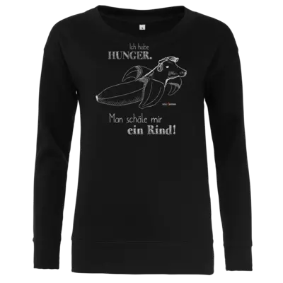 Motiv: Girlie Crew Sweatshirt - SizzleBrothers - Grillen - Hunger Rind schälen - bestimme auf Wunsch Details wie Produkt, Grösse, Farbe und Position selbst ! Motiv: Girlie Crew Sweatshirt - SizzleBrothers - Grillen - Hunger Rind schälen