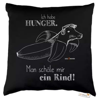 Motiv: Kissen Baumwolle - SizzleBrothers - Grillen - Hunger Rind schälen - bestimme auf Wunsch Details wie Produkt, Grösse, Farbe und Position selbst ! Motiv: Kissen Baumwolle - SizzleBrothers - Grillen - Hunger Rind schälen