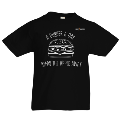 Motiv: Kids T-Shirt Premium FAIR WEAR - SizzleBrothers - Grillen - Burger Apple - bestimme auf Wunsch Details wie Produkt, Grösse, Farbe und Position selbst ! Motiv: Kids T-Shirt Premium FAIR WEAR - SizzleBrothers - Grillen - Burger Apple