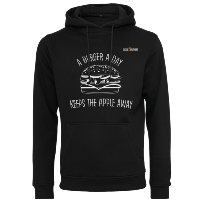 Motiv: Heavy Hoodie - SizzleBrothers - Grillen - Burger Apple - bestimme auf Wunsch Details wie Produkt, Grösse, Farbe und Position selbst ! Motiv: Heavy Hoodie - SizzleBrothers - Grillen - Burger Apple