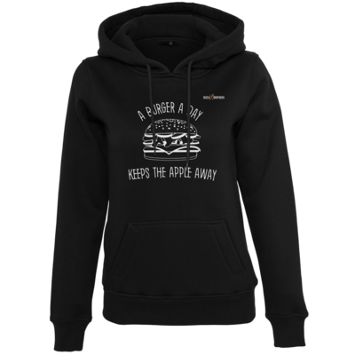 Motiv: Womens Heavy Hoody - SizzleBrothers - Grillen - Burger Apple - bestimme auf Wunsch Details wie Produkt, Grösse, Farbe und Position selbst ! Motiv: Womens Heavy Hoody - SizzleBrothers - Grillen - Burger Apple