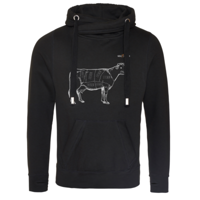 Motiv: Cross Neck Hoodie - SizzleBrothers - Grillen - Meatmap - bestimme auf Wunsch Details wie Produkt, Grösse, Farbe und Position selbst ! Motiv: Cross Neck Hoodie - SizzleBrothers - Grillen - Meatmap