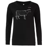 Motiv: Girlie Crew Sweatshirt - SizzleBrothers - Grillen - Meatmap - bestimme auf Wunsch Details wie Produkt, Grösse, Farbe und Position selbst ! Motiv: Girlie Crew Sweatshirt - SizzleBrothers - Grillen - Meatmap