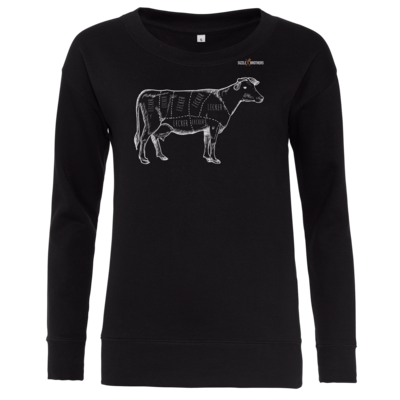 Motiv: Girlie Crew Sweatshirt - SizzleBrothers - Grillen - Meatmap - bestimme auf Wunsch Details wie Produkt, Grösse, Farbe und Position selbst ! Motiv: Girlie Crew Sweatshirt - SizzleBrothers - Grillen - Meatmap