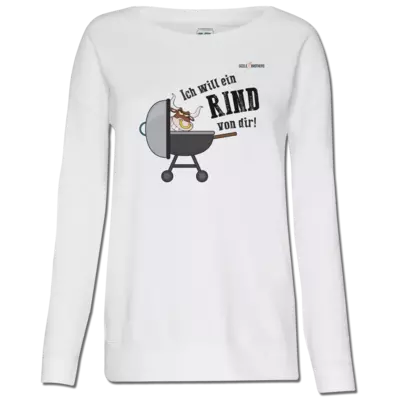 Motiv: Girlie Crew Sweatshirt - SizzleBrothers - Grillen - Ich will ein Rind - bestimme auf Wunsch Details wie Produkt, Grösse, Farbe und Position selbst ! Motiv: Girlie Crew Sweatshirt - SizzleBrothers - Grillen - Ich will ein Rind
