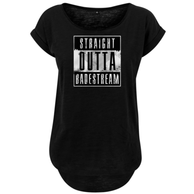Motiv: Ladies Long Slub Tee - Straight Outta Badestream - bestimme auf Wunsch Details wie Produkt, Grösse, Farbe und Position selbst ! Motiv: Ladies Long Slub Tee - Straight Outta Badestream