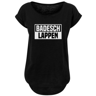 Motiv: Ladies Long Slub Tee - BADESCHLAPPEN - bestimme auf Wunsch Details wie Produkt, Grösse, Farbe und Position selbst ! Motiv: Ladies Long Slub Tee - BADESCHLAPPEN