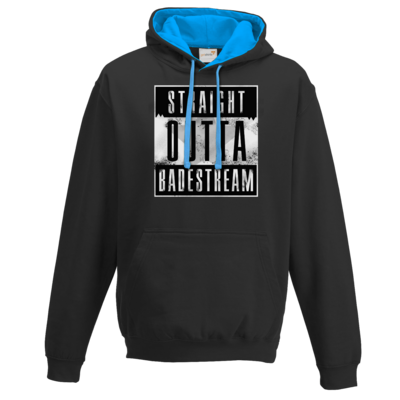Motiv: Two-Tone Hoodie - Straight Outta Badestream - bestimme auf Wunsch Details wie Produkt, Grösse, Farbe und Position selbst ! Motiv: Two-Tone Hoodie - Straight Outta Badestream
