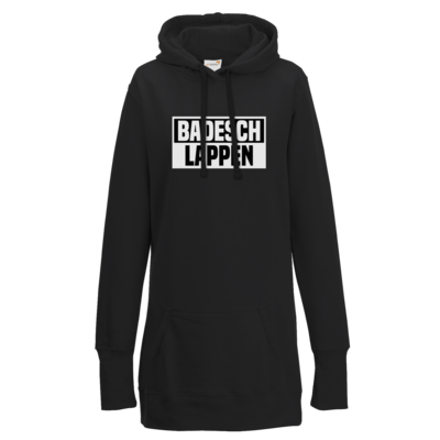 Motiv: Lady Longline Hoodie - BADESCHLAPPEN - bestimme auf Wunsch Details wie Produkt, Grösse, Farbe und Position selbst ! Motiv: Lady Longline Hoodie - BADESCHLAPPEN