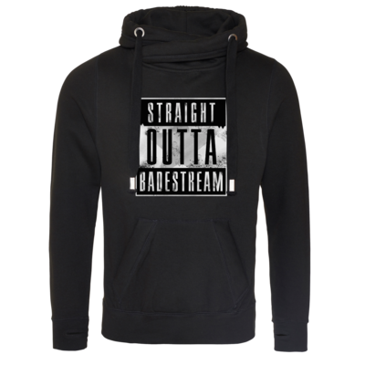 Motiv: Cross Neck Hoodie - Straight Outta Badestream - bestimme auf Wunsch Details wie Produkt, Grösse, Farbe und Position selbst ! Motiv: Cross Neck Hoodie - Straight Outta Badestream