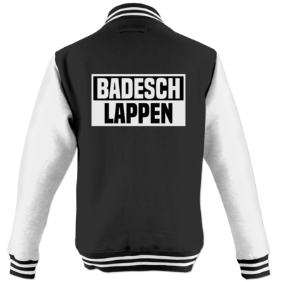Motiv: College Jacke - BADESCHLAPPEN - bestimme auf Wunsch Details wie Produkt, Grösse, Farbe und Position selbst ! Motiv: College Jacke - BADESCHLAPPEN