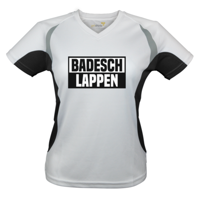 Motiv: Laufshirt Lady Running T - BADESCHLAPPEN - bestimme auf Wunsch Details wie Produkt, Grösse, Farbe und Position selbst ! Motiv: Laufshirt Lady Running T - BADESCHLAPPEN