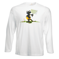 Motiv: Exact 190 Longsleeve FAIR WEAR - Willi mit Schild 3 - bestimme auf Wunsch Details wie Produkt, Grösse, Farbe und Position selbst ! Motiv: Exact 190 Longsleeve FAIR WEAR - Willi mit Schild 3