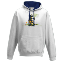 Motiv: Two-Tone Hoodie - Willi mit Schild 3 - bestimme auf Wunsch Details wie Produkt, Grösse, Farbe und Position selbst ! Motiv: Two-Tone Hoodie - Willi mit Schild 3
