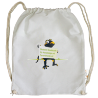 Motiv: Cotton Gymsac - Willi mit Schild - bestimme auf Wunsch Details wie Produkt, Grösse, Farbe und Position selbst ! Motiv: Cotton Gymsac - Willi mit Schild
