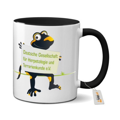 Motiv: Tasse farbig - Willi mit Schild