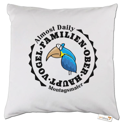 Motiv: Kissen - Familienoberhauptvogel - bestimme auf Wunsch Details wie Produkt, Grösse, Farbe und Position selbst ! Motiv: Kissen - Familienoberhauptvogel
