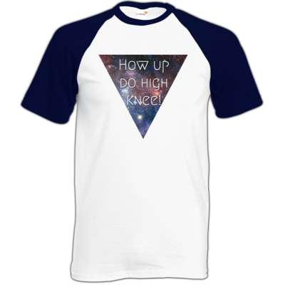Motiv: Baseball-T FAIR WEAR - High Knee Galaxy - bestimme auf Wunsch Details wie Produkt, Grösse, Farbe und Position selbst ! Motiv: Baseball-T FAIR WEAR - High Knee Galaxy