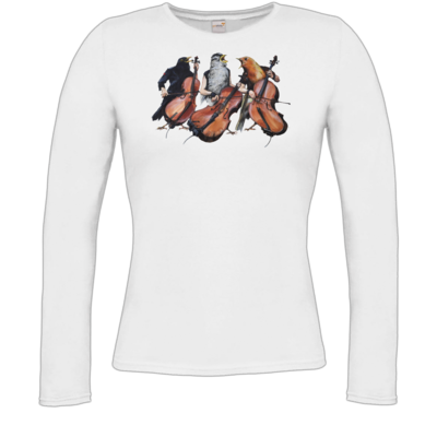 Motiv: Longsleeve Damen FAIR WEAR - Vogelmenschen - Akopalützika - bestimme auf Wunsch Details wie Produkt, Grösse, Farbe und Position selbst ! Motiv: Longsleeve Damen FAIR WEAR - Vogelmenschen - Akopalützika