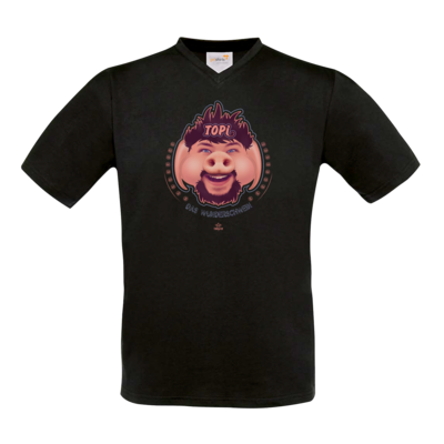 Motiv: T-Shirt V-Neck FAIR WEAR - TOPI Wunderschwein - bestimme auf Wunsch Details wie Produkt, Grösse, Farbe und Position selbst ! Motiv: T-Shirt V-Neck FAIR WEAR - TOPI Wunderschwein