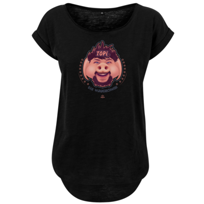 Motiv: Ladies Long Slub Tee - TOPI Wunderschwein - bestimme auf Wunsch Details wie Produkt, Grösse, Farbe und Position selbst ! Motiv: Ladies Long Slub Tee - TOPI Wunderschwein