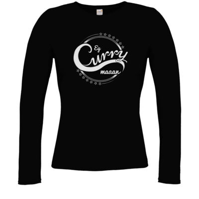 Motiv: Longsleeve Damen FAIR WEAR - Ey Curry Maaan - bestimme auf Wunsch Details wie Produkt, Grösse, Farbe und Position selbst ! Motiv: Longsleeve Damen FAIR WEAR - Ey Curry Maaan