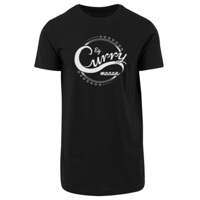 Motiv: Shaped Long Tee - Ey Curry Maaan - bestimme auf Wunsch Details wie Produkt, Grösse, Farbe und Position selbst ! Motiv: Shaped Long Tee - Ey Curry Maaan