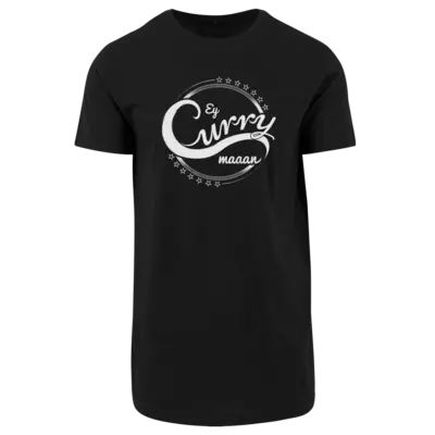 Motiv: Shaped Long Tee - Ey Curry Maaan - bestimme auf Wunsch Details wie Produkt, Grösse, Farbe und Position selbst ! Motiv: Shaped Long Tee - Ey Curry Maaan