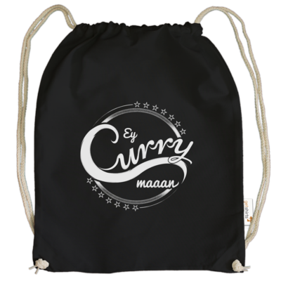Motiv: Cotton Gymsac - Ey Curry Maaan - bestimme auf Wunsch Details wie Produkt, Grösse, Farbe und Position selbst ! Motiv: Cotton Gymsac - Ey Curry Maaan