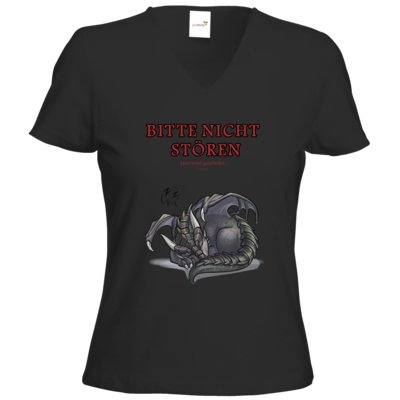 Motiv: T-Shirts Damen V-Neck FAIR WEAR - Ulisses - Bitte nicht stören - bestimme auf Wunsch Details wie Produkt, Grösse, Farbe und Position selbst ! Motiv: T-Shirts Damen V-Neck FAIR WEAR - Ulisses - Bitte nicht stören