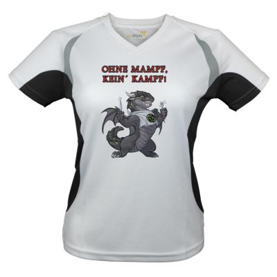 Motiv: Laufshirt Lady Running T - Ulisses - Ohne Mampf kein Kampf - bestimme auf Wunsch Details wie Produkt, Grösse, Farbe und Position selbst ! Motiv: Laufshirt Lady Running T - Ulisses - Ohne Mampf kein Kampf