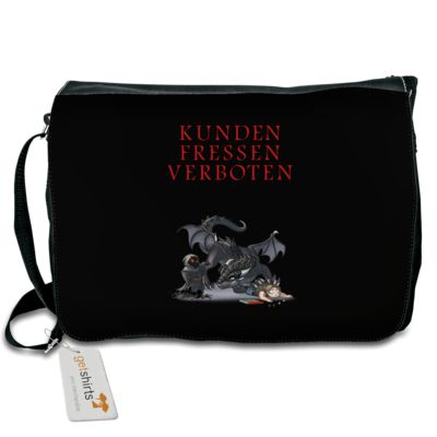 Motiv: Schultertasche - Ulisses - Kunden fressen verboten - bestimme auf Wunsch Details wie Produkt, Grösse, Farbe und Position selbst ! Motiv: Schultertasche - Ulisses - Kunden fressen verboten