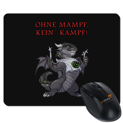 Motiv: Mousepad Textil - Ulisses - Ohne Mampf kein Kampf - bestimme auf Wunsch Details wie Produkt, Grösse, Farbe und Position selbst ! Motiv: Mousepad Textil - Ulisses - Ohne Mampf kein Kampf