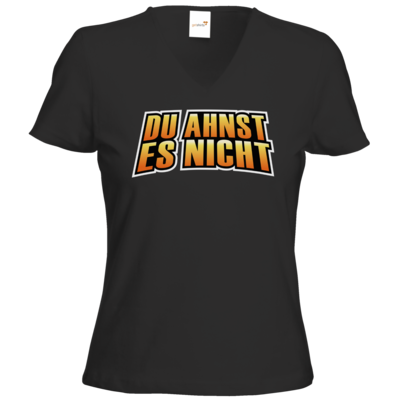 Motiv: T-Shirts Damen V-Neck FAIR WEAR - Rhoxy - Du ahnst es nicht - bestimme auf Wunsch Details wie Produkt, Grösse, Farbe und Position selbst ! Motiv: T-Shirts Damen V-Neck FAIR WEAR - Rhoxy - Du ahnst es nicht