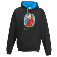 Motiv: Two-Tone Hoodie - ULF der faule Hund - bestimme auf Wunsch Details wie Produkt, Grösse, Farbe und Position selbst ! Motiv: Two-Tone Hoodie - ULF der faule Hund