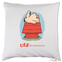 Motiv: Kissen - ULF der faule Hund - bestimme auf Wunsch Details wie Produkt, Grösse, Farbe und Position selbst ! Motiv: Kissen - ULF der faule Hund