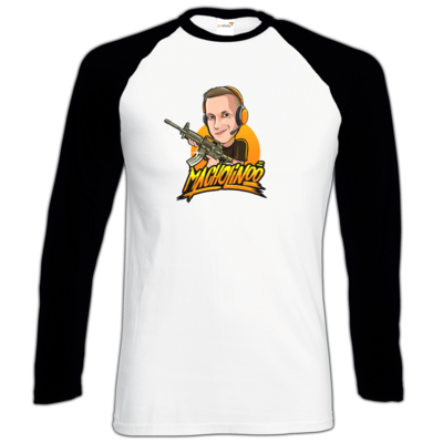 Motiv: Longsleeve Baseball T - Macho - Shots Fired - bestimme auf Wunsch Details wie Produkt, Grösse, Farbe und Position selbst ! Motiv: Longsleeve Baseball T - Macho - Shots Fired