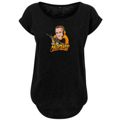 Motiv: Ladies Long Slub Tee - Macho - Shots Fired - bestimme auf Wunsch Details wie Produkt, Grösse, Farbe und Position selbst ! Motiv: Ladies Long Slub Tee - Macho - Shots Fired