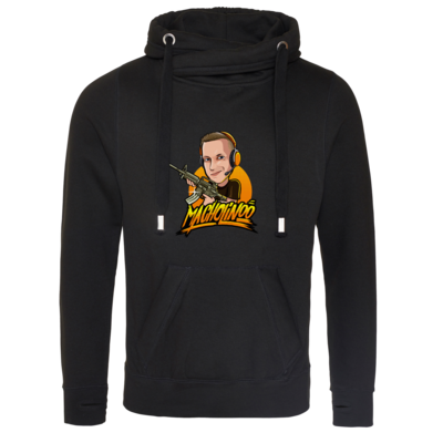 Motiv: Cross Neck Hoodie - Macho - Shots Fired - bestimme auf Wunsch Details wie Produkt, Grösse, Farbe und Position selbst ! Motiv: Cross Neck Hoodie - Macho - Shots Fired