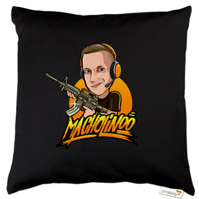 Motiv: Kissen Baumwolle - Macho - Shots Fired - bestimme auf Wunsch Details wie Produkt, Grösse, Farbe und Position selbst ! Motiv: Kissen Baumwolle - Macho - Shots Fired