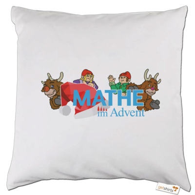 Motiv: Kissen - Logo mit Wichteln und Rentieren - bestimme auf Wunsch Details wie Produkt, Grösse, Farbe und Position selbst ! Motiv: Kissen - Logo mit Wichteln und Rentieren