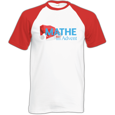 Motiv: Baseball-T FAIR WEAR - Mathe im Advent Logo - bestimme auf Wunsch Details wie Produkt, Grösse, Farbe und Position selbst ! Motiv: Baseball-T FAIR WEAR - Mathe im Advent Logo