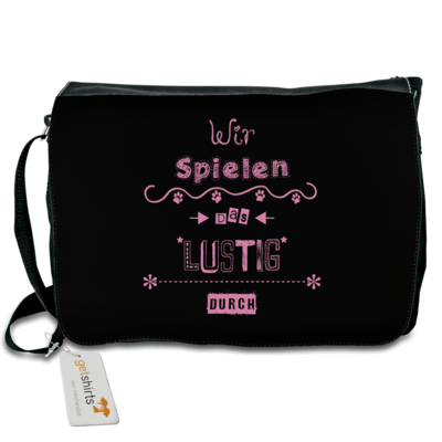 Motiv: Schultertasche - Wir spielen das lustig durch - bestimme auf Wunsch Details wie Produkt, Grösse, Farbe und Position selbst ! Motiv: Schultertasche - Wir spielen das lustig durch