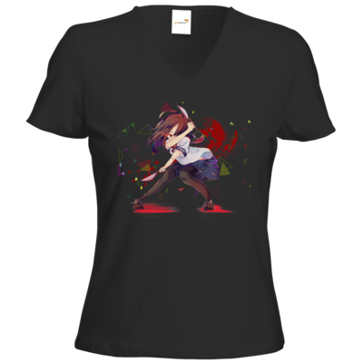 Motiv: T-Shirts Damen V-Neck FAIR WEAR - Yandere Pan - bestimme auf Wunsch Details wie Produkt, Grösse, Farbe und Position selbst ! Motiv: T-Shirts Damen V-Neck FAIR WEAR - Yandere Pan