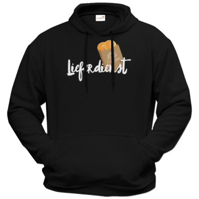 Motiv: Hoodie Premium FAIR WEAR - Lieferdienst - bestimme auf Wunsch Details wie Produkt, Grösse, Farbe und Position selbst ! Motiv: Hoodie Premium FAIR WEAR - Lieferdienst