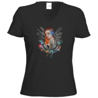 Motiv: T-Shirts Damen V-Neck FAIR WEAR - Artcore - Logo 