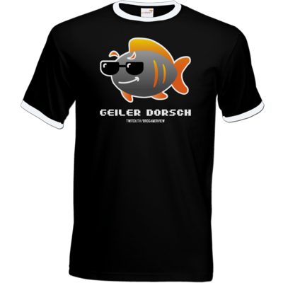 Motiv: T-Shirt Ringer - Geiler Dorsch - bestimme auf Wunsch Details wie Produkt, Grösse, Farbe und Position selbst ! Motiv: T-Shirt Ringer - Geiler Dorsch